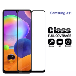 ฟิล์มกระจกนิรภัย ขอบดำ Samsung A11 / M11 ฟิล์มกระจกเต็มจอ กาวเต็มแผ่น คุณภาพดี ไม่แตกง่าย ฟิล์มกระจกซัมซุงA11