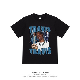 เสื้อยืดผ้าฝ้ายพิมพ์ลาย20222022 Travis Scott T Shirt Men Women Oversized Vintage Hiphop