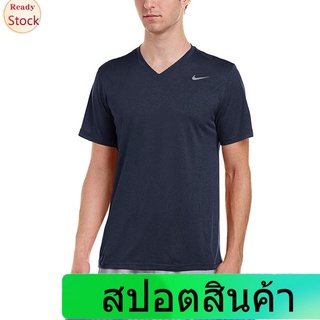 NIKEกัปปะเสื้อยืดแขนสั้น Nike Mens Dry Training T-Shirt, Obsidian/Black/Matte Silver, Sz NIKE Short sleeve T-shirts