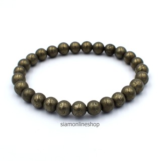 PYRITE ไพไรต์ เพชรหน้าทั่ง ขนาด 6 มม. สร้อยข้อมือหินแท้ by siamonlineshop