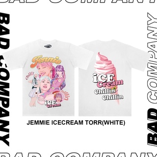 Badass girl เสื้อทัวร์สกรีนลาย "Jennie Icecream" เสื้อยืดผู้หญิง เสื้อและผ้ายืด เวอร์ชั่นการ์ตูน cotton 100  เสื้อทัวร์ส