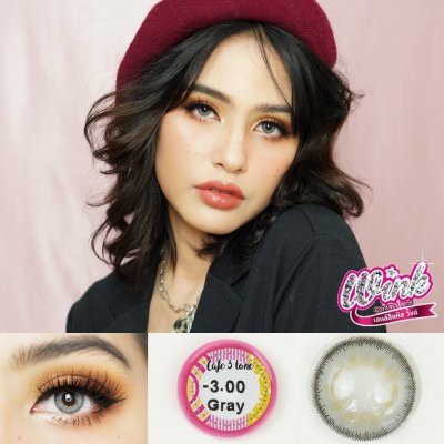 🔥 คอนแทคเลนส์ ✨ขนาดมินิ✨Gray✨ Cafe 3 Tone ✨Wink