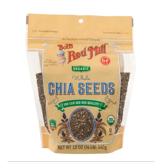 ✅Keto Bob’s Red Mill Organic Whole Chia Seeds 340g. เมล็ดเจียออแกร์นิค เต็มเมล็ด