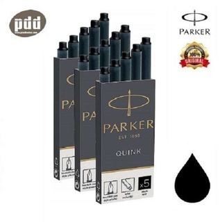 3 แพค PARKER Ink Refill Cartridges หมึกหลอดป๊ากเกอร์ ควิ้ง แบบยาว น้ำเงิน ดำ สำหรับปากกาหมึกซึม