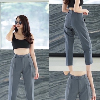 Nanta VVG pant รุ่นขอบยื่น กระดุมผ้า2เม็ด  ขาเต่อ