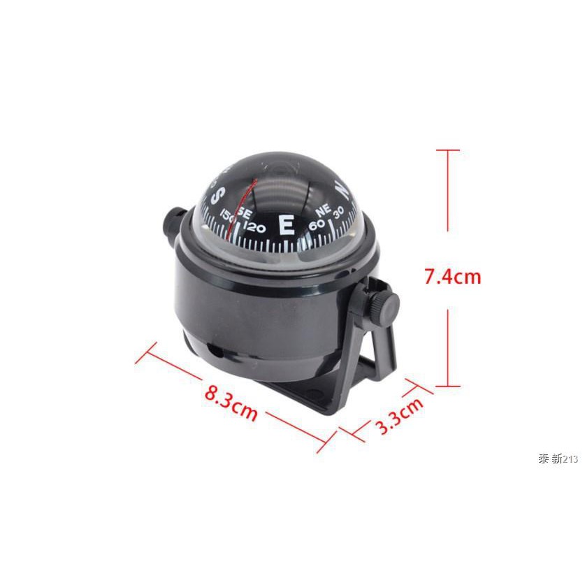 Black Acouto Multi-Purpose Compass ABS Sea Marine Bracket Mount Compass Voyager Outside Fits for Boat Caravan Truck Watercraft 