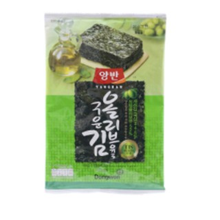 Yangban Seaweed Seasoned Olive Oil Large Sheet 20g.ยังบันสาหร่ายปรุงรสน้ำมันมะกอกแผ่นใหญ่ 20กรัม