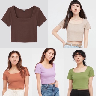 MADday - UNIQLO 💯 ครอป คอเหลี่ยม แขนสั้น