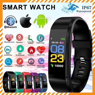 นาฬิกา นาฬิกาสมาร์ท 115 Plus กันน้ำได้ นาฬิกาข้อมือ Smart Watch Heart Rate Monitor Pedometer Bluetooth Smart Band