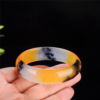 สร้อยข้อมือ ประดับหยกธรรมชาติ สีเหลืองน้ํา สําหรับพืชน้ํา ไก่ ดอกไม้