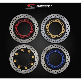จานดิสเบรคหน้า CNC SPEEDY PCX-150 NEW 2018-2019) ลายทองบู๊ชดำ