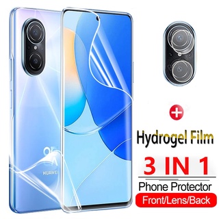 ( พร้อมส่ง ) ฟิล์มไฮโดรเจลนิ่ม กันรอยหน้าจอ เลนส์กล้อง ด้านหลัง สําหรับ Huawei Nove 9 SE Nova9 9Se Nova9se 3-in-1