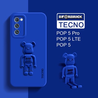 เคสโทรศัพท์มือถือ ซิลิโคนนิ่ม ป้องกันเลนส์กล้อง ลายหมีน่ารัก สําหรับ TECNO POP 5 LTE Pro 6 Go Pova 3