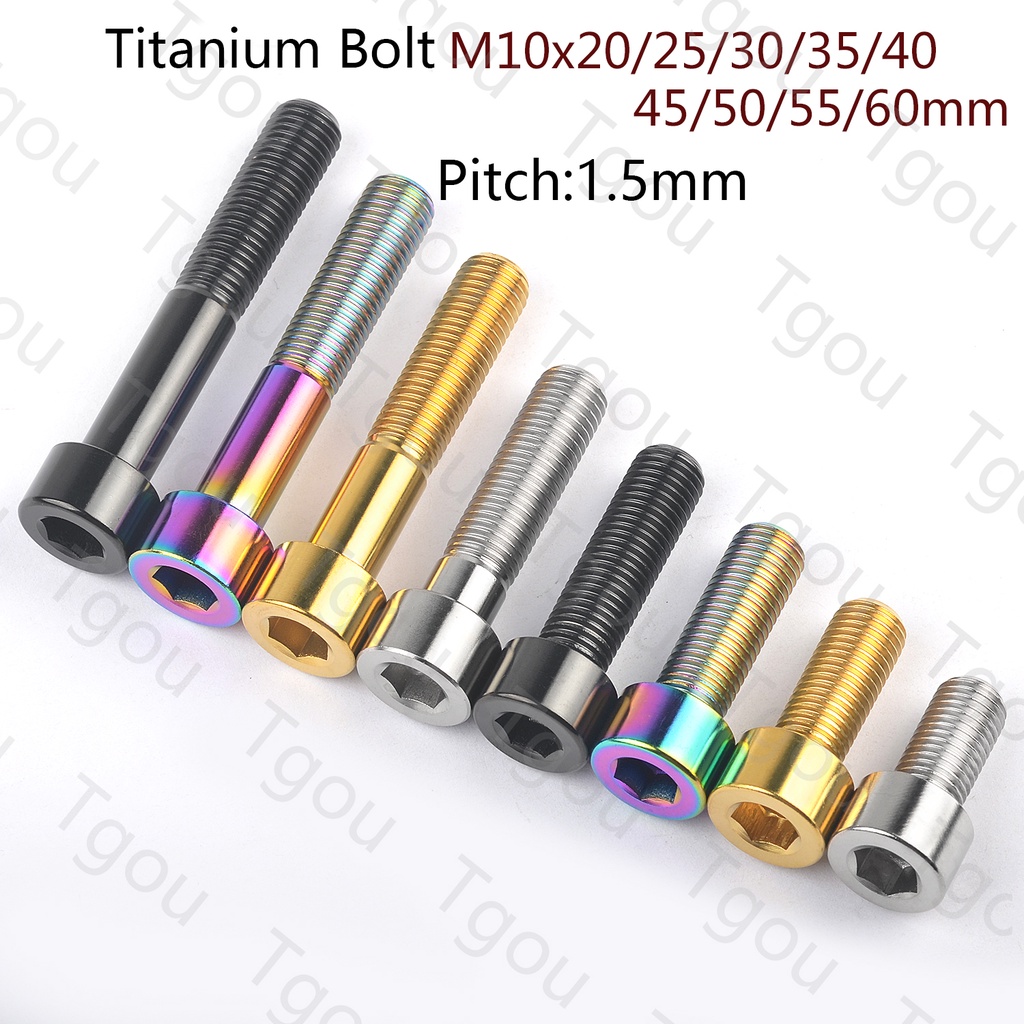 Tgou สลักเกลียวไทเทเนียม DIN912 M10x20 25 30 35 40 45 50 55 60 มม. 1.5 พิทช์ สําหรับรถจักรยานยนต์