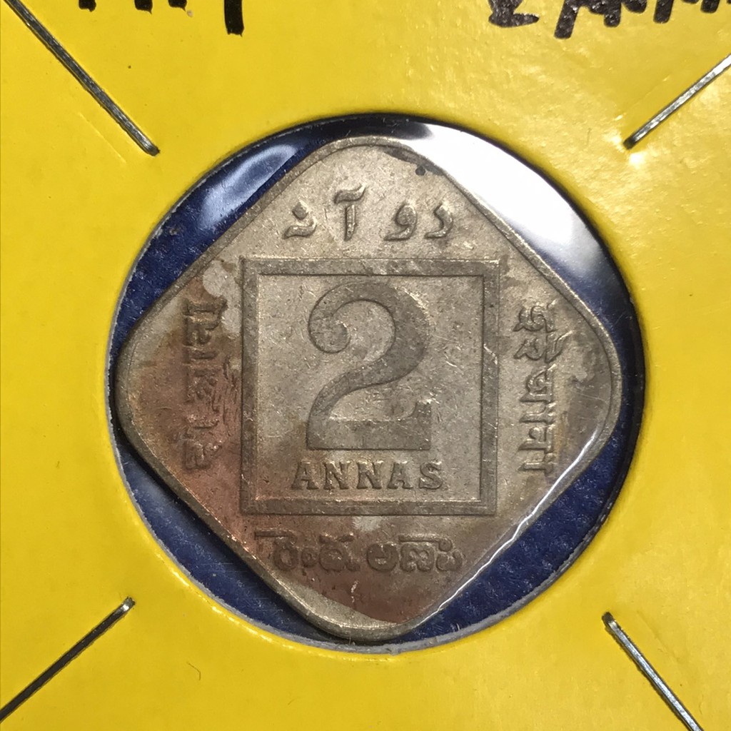 เหรียญเก่า14390 ปี 1919 อินเดีย 2 ANNAS เหรียญต่างประเทศ เหรียญสะสม เหรียญหายาก
