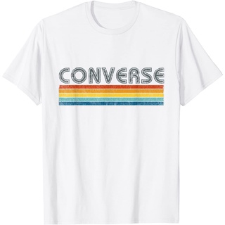 เสื้อยืดอินเทรนด์ผู้ชายอินเทรนด์ผู้หญิงเสื้อยืด ผ้าฝ้ายแท้ พิมพ์ลาย Converse Texas TX สไตล์เรโทร คุณภาพสูงS-3XL