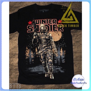 BT  Winter Soldier เสื้อยืด สีดำ BT Black Timber T-Shirt ผ้าคอตตอน สกรีนลายแน่น S M L XL XXL