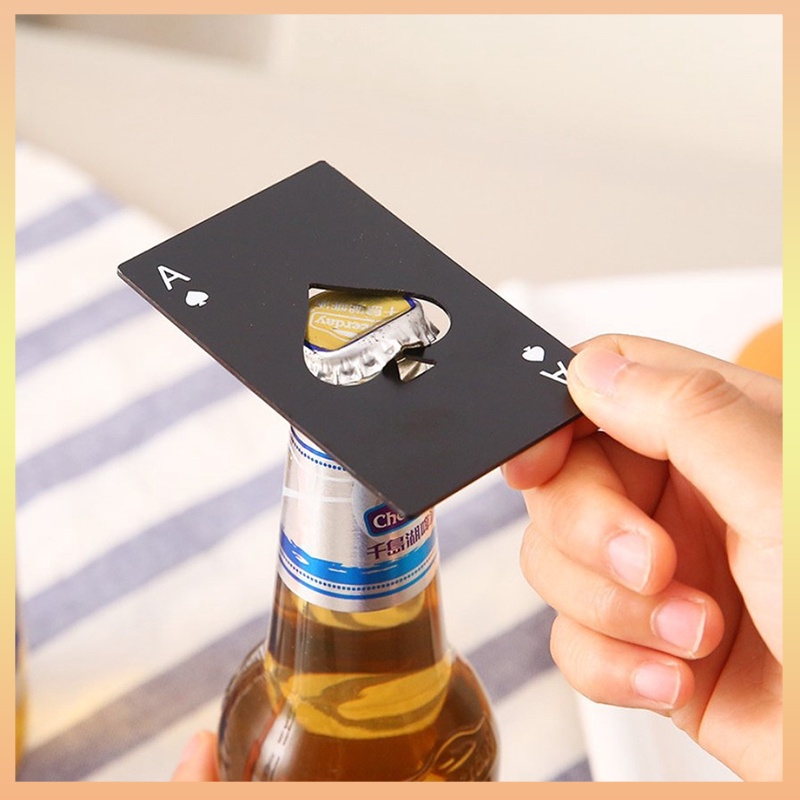 Ace of Spades ที่เปิดขวดเบียร์ ไพ่โป๊กเกอร์ บัตรเครดิต กระเป๋าสตางค์ ขนาดพกพา