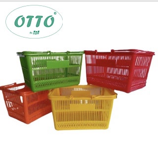 OTTO By Sci D-320A: ตะกร้าช้อปปิ้งพลาสติก มีหูหิ้วแข็งแรง มี 4 สีให้เลือก