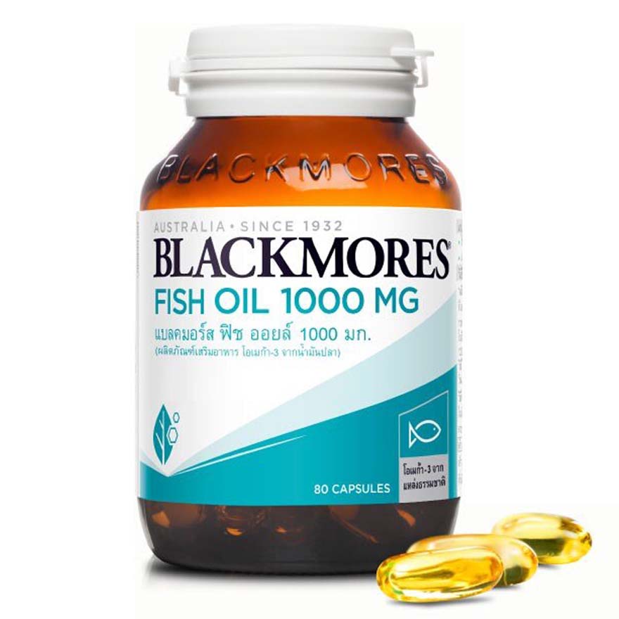 แบลคมอร์สฟิชออยล์โอเมก้า3จากน้ำมันปลาBLACKMORE FISH OIL1000MG 80แคปซูล