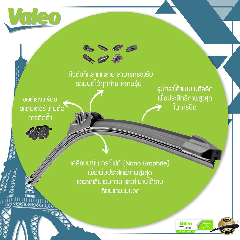 ✨รุ่นใหม่ปี 2025✨ใบปัดน้ำฝน คู่หน้า VALEO Ultimate KITFLEX 16+26 fit F SUBARU XV เจน 2 GT ปี 2018-NOW - รูปที่ 4