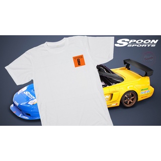 สตรีทแฟชั่น เสื้อยืด Racing Sport [สีขาว] [SPOON SPORT / TYPE ONE]คอกลมสามารถปรับแต่งได้