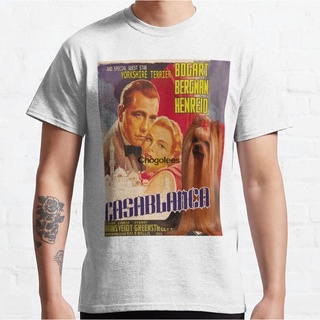 [100% Cotton] ขายดี เสื้อยืดลําลอง แขนสั้น ผ้าใบ พิมพ์ลายโปสเตอร์ภาพยนตร์ Casablanca CMlooj48BFkfdb43 สําหรับผู้ชาย