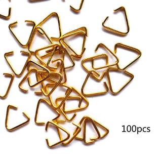 SUP 100Pcs Triangle Open Jump Rings Iron Pinch Clip Bail Hang Drops Jewelry Findings