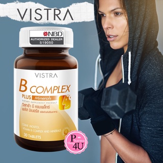 Vistra B-Complex Plus Minerals 30 Tablets วิตามินบีรวม วิสทร้า บี คอมเพล็กซ์ พลัส มิเนอรอล 30 เม็ด