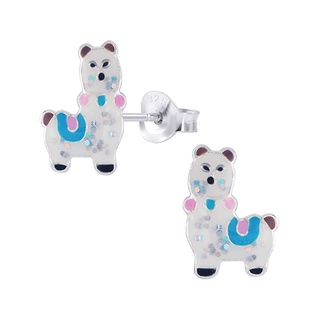 SILVER THAI  Kids silver stud earrings with colorful husky designต่างหูเงินเด็กดีไซน์ฮัสกี้สีสันสดใสเด็กใส่ได้ไม่แพ้คะ