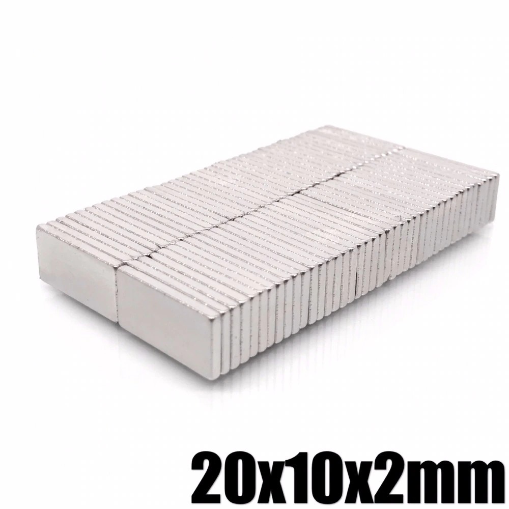 5ชิ้น แม่เหล็กนีโอไดเมียม 20x10x2มิล Neodymium Magnet 20X10X2mm แม่เหล็ก สี่เหลี่ยม 20*10*2mm แม่เหล็กแรงสูง 20*10*2มิล