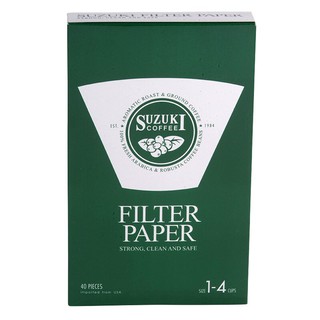 ซูซูกิกระดาษกรองกาแฟ 1X4 แพค 40ชิ้น Suzuki coffee filter 1X4 pack 40 pieces.