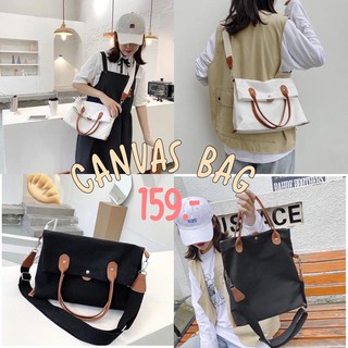 (พร้อมส่ง 🧀) 𝗖𝗮𝗻𝘃𝗮𝘀 𝗯𝗮𝗴 👜กระเป๋าผ้าสะพายข้างสไตล์มินิมอล เกาหลี จุของได้เยอะ