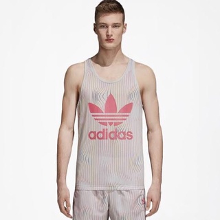 ขาย TANKTOP เสื้อยืด เสื้อกีฬา ฟิตเนส บาสเก็ตบอล ADIDAS WARPED STRIPES DU0986