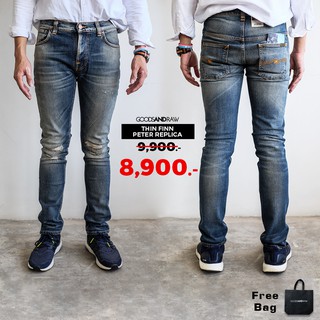 ฟรี! ถุงผ้า300฿ Thin Finn Peter Replica แบรนด์ Nudie Jeans แท้ 100% by Goods &amp; Raw