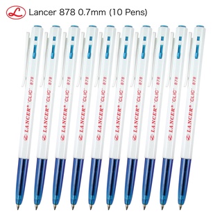 Lancer Clic ปากกาลูกลื่น แลนเซอร์ 0.7mm - หมึกสีน้ำเงิน (แพ็ค 10 ด้าม)