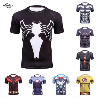 เสื้อยืดพิมพ์ลาย Spiderman 3 มิติคุณภาพสูงแห้งเร็วสําหรับผู้ชาย