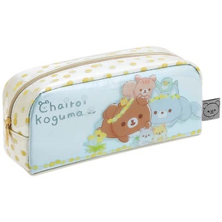 กระเป๋า Rilakkuma - Chairoikoguma Dandelions and Twin Hamsters Pen Case แบบยาว ใส่เครื่องเขียนได้ ขนาด 9 x 19 x 6 ซม.