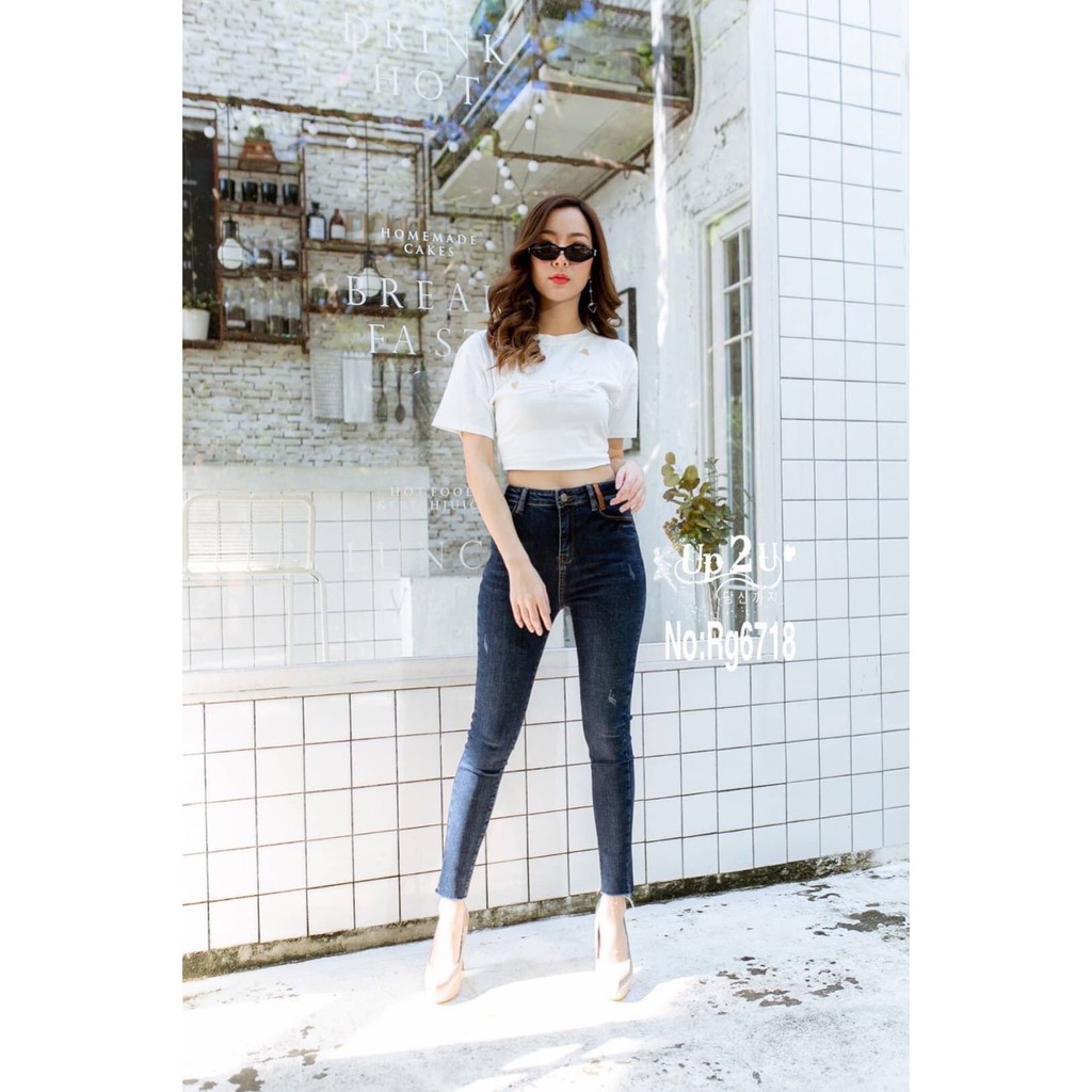 RUIGE Designer wash jeans กางเกงยีนส์แฟชั่นผู้หญิง รุ่น RG6718