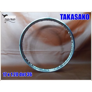 "TAKASAGO" STEEL CHROME WHEEL RIM 17x1.20 (DOT36) for MOTORCYCLE  // วงล้อเหล็ก (ชุบโครเมียม) TAKASAGO 17x1.20 36รู