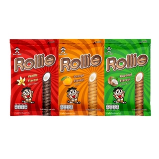 เวเฟอร์โรล สอดไส้ครีมผลไม้ 旺旺 Rollie 香草味 18g malamart