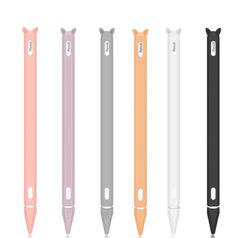 เคสปากกาไอแพด ชนิดซิลิโคน ลายหูแมวน่ารัก สําหรับ Apple Pencil iPad 2