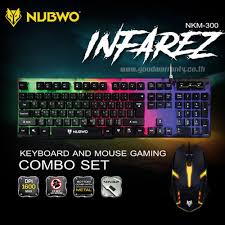 Nubwo KEYBOARD & MOUSE (คีย์บอร์ดและเมาส์) NUBWO INFAREZ NKM-300 (BLACKประกัน 1ปีของแท้