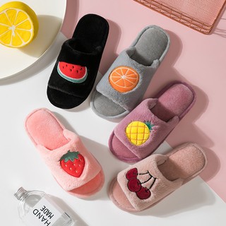 🌥🌈 Slipper  Fruity รองเท้าใส่ในบ้าน รองเท้าใส่นุ่ม น่ารักๆ ลายผลไม้