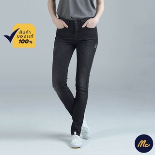 Mc JEANS กางเกงยีนส์ แม็ค แท้ ผู้หญิง กางเกงขายาว ทรงขาเดฟ สีดำ ทรงสวย MAD7223