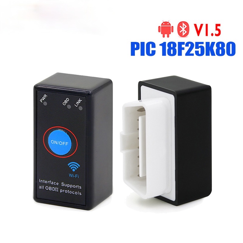 เครื่องสแกนเนอร์วินิจฉัย เปิด ปิด Elm327 V1.5 PIC18F25K80 ชิป OBD2 บลูทูธ J1850 12V OBDII ELM 327