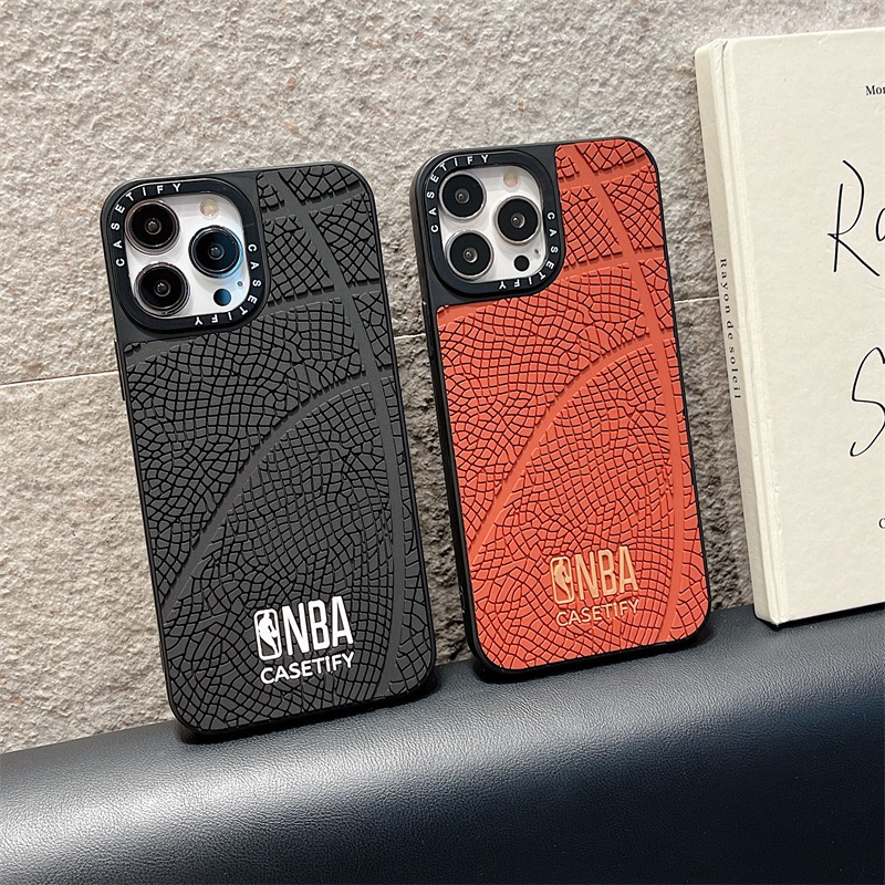 Casetifg เคสโทรศัพท์มือถือซิลิโคน TPU กันกระแทก ลายบาสเก็ตบอล NBA 3D คุณภาพสูง สําหรับ iPhone 15 11 12 13 14 Pro Max 14 15 Plus