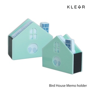 KlearObject Bird house memo holder กล่องใส่กระดาษโน๊ต ที่เก็บกระดาษจดบันทึก ใส่นามบัตร ของใช้บนโต๊ะทำงาน อะคริลิค