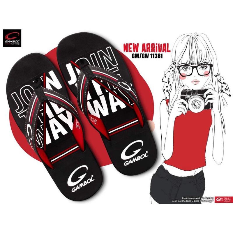 รองเท้าเตะหนีบ แกมโบล Graffiti Design Xstream Sport GM11381 size 36-44 UNISEX ใส่ได้ทุกเพศวัย Gambol