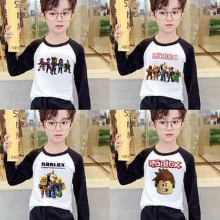 เสื้อยืดแขนยาว พิมพ์ลายการ์ตูน Roblox สําหรับเด็กผู้ชาย และเด็กผู้หญิง